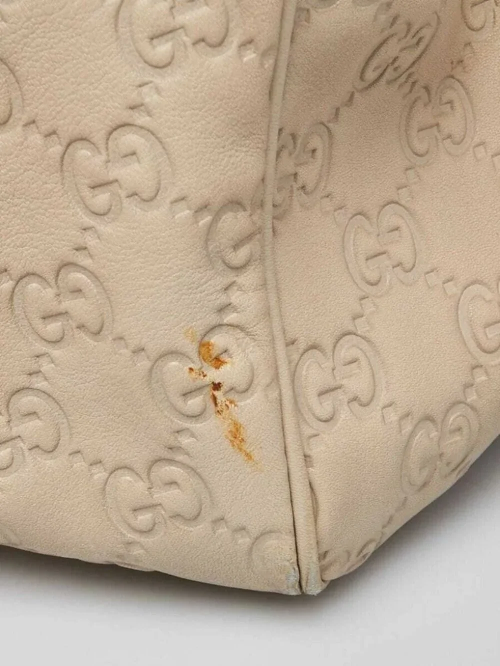 Gucci White Guccissima Leather Medium Sukey Tote Bag
